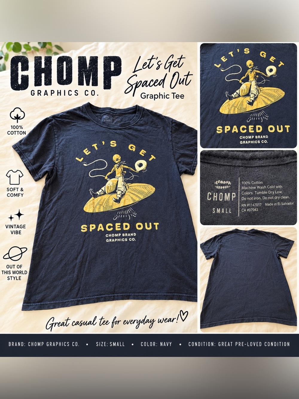 CHOMP Navy Graphic Tee - Let's Get Spaced Out